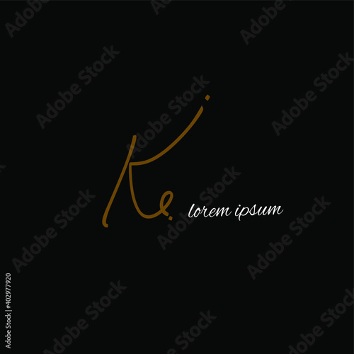 KE K E Initial handwriting creative fashion elegant design logo Sign Symbol template vector icon
