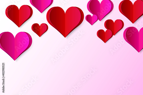 High Quality Paper Shape of Heart on Gradient Background . Poster of Love for your Design . Isolated Vector Elements