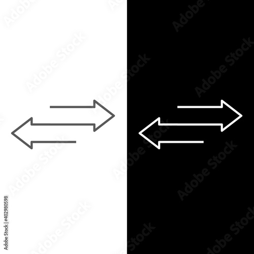 Set of Transfer arrows outline icon. linear style sign for mobile concept and web design.