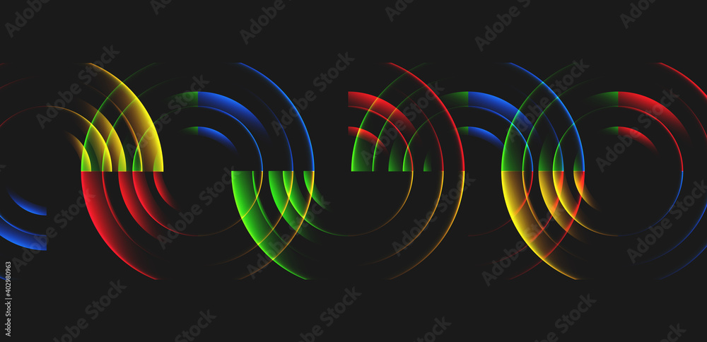 Obraz premium Abstract Vector geometric technology background with circle geometrical shapes. Digital innovation concept for your futuristic style for web banner, business or technology presentation.