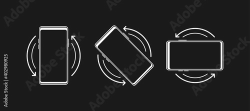Rotate Mobile phone. Turn your device. Device rotation symbol. Vector illustration.