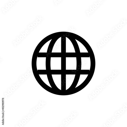 Earth linear icon. Bold line. Vector illustration