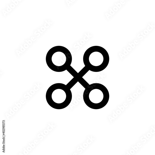 Top view quadrocopter linear icon. Vector illustration