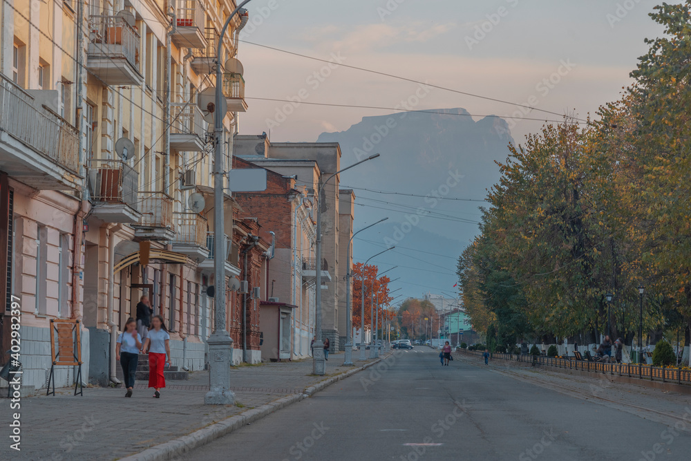 Vladikavkaz is a city in the foothills of the Caucasus Mountains.