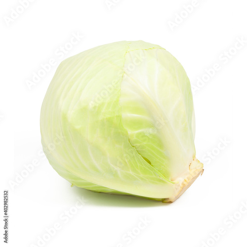 Head of cabbage isolated on white background. © Andrii Zastrozhnov