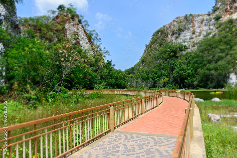 Beautiful Rock mountain, Khao Ngu Stone Park, Ratchaburi, Thailand.