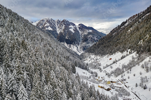 Aerial view of Vallunga in Tartano Valley in Valtellina, Italy photo