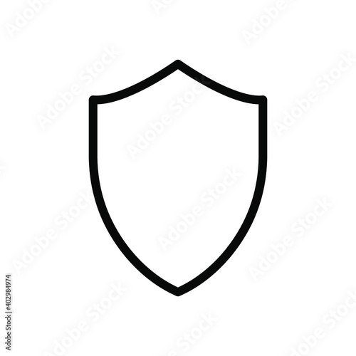 Shield shape vector icon. Protection and security symbol. Safety and defence sign. Heraldic logo. Clip-art silhouette.