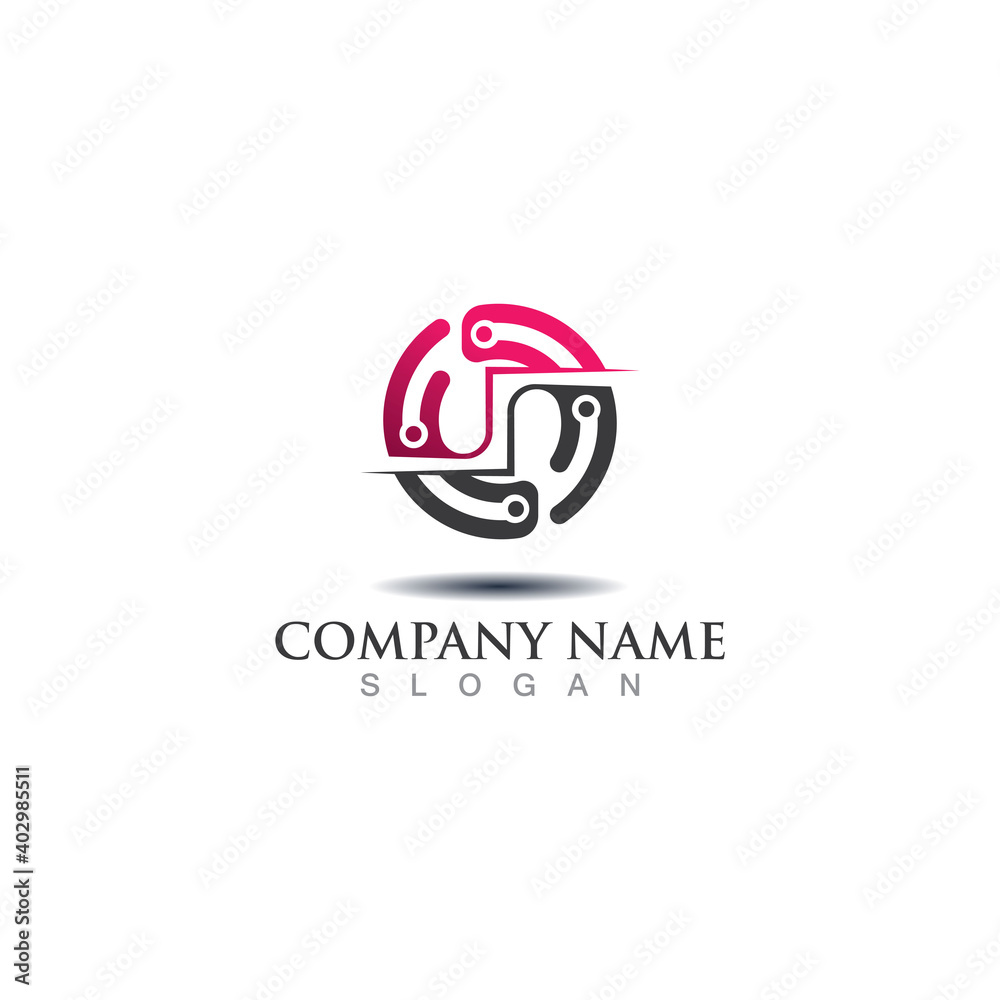 abstract Circle world with technology logo concept design icon template abstract Circle world with technology logo concept design icon template