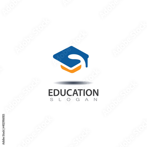 Modern hat graduation for education logo, abstract education design