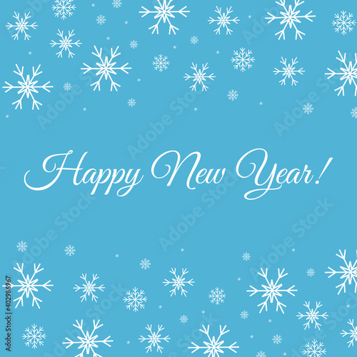 Happy New Year snow banner template 
