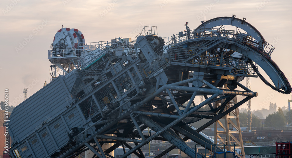 Fototapeta premium machine for laying cables and pipelines on the seabed