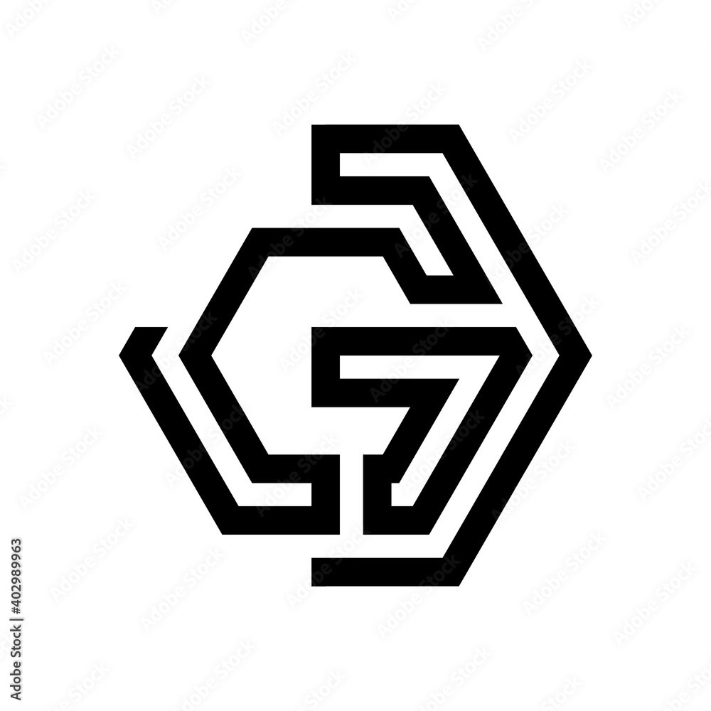 Letter G shaped labyrinth on the white background Letter G shaped labyrinth on the white background
