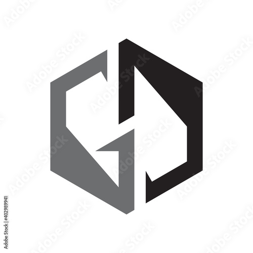 GD letter shaped hexagon style on the white background Free Download GD letter shaped hexagon style on the white background - GFXLoad