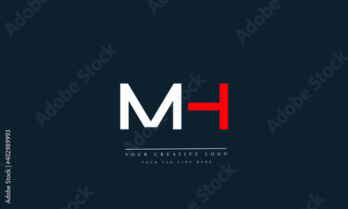 MH, HM, M, H Letter Logo Design with Creative Modern Trendy Typography