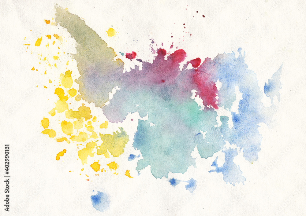 watercolor hand painting, watercolor gradient background, watercolor spatter