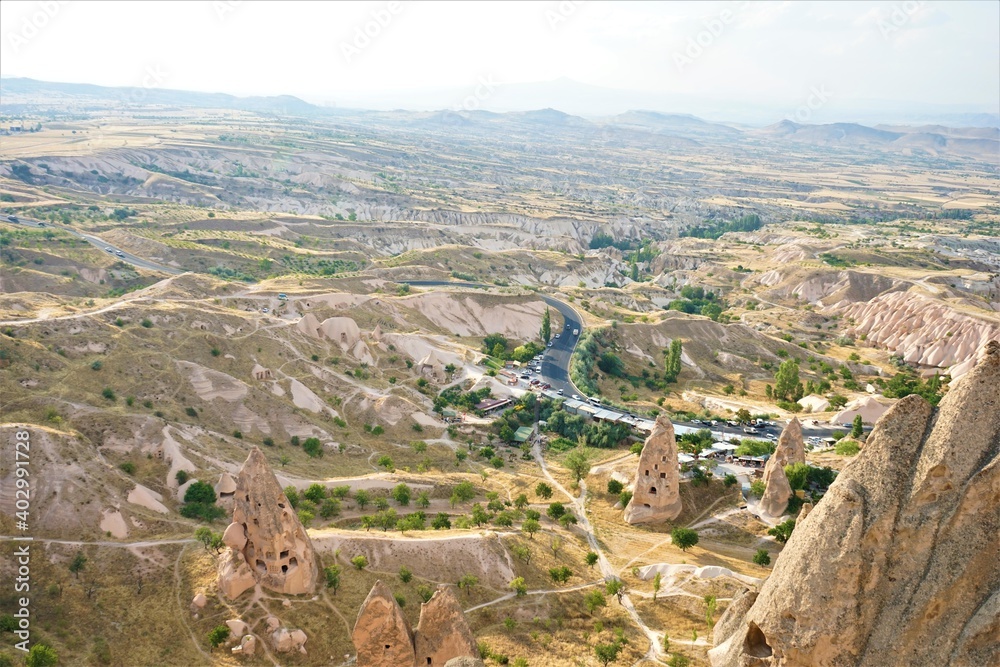 Aerial View from Goreme Open Air Museum in Cappadocia, Turkey - トルコ カッパドキア ギョレメ国立公園