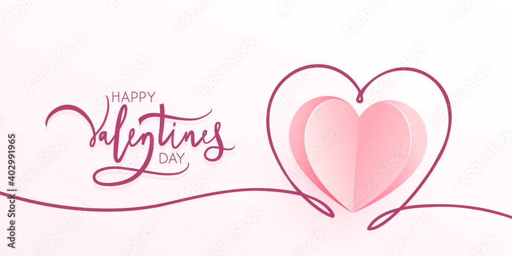 Lines heart shaped for Valentine's Day design. Vector Illustration