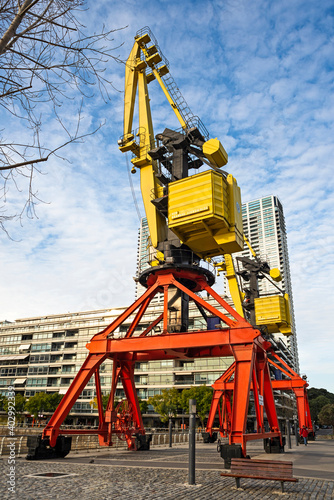 Wallpaper Mural Old yellow crane in Puerto Madero district, Buenos Aires, Argentina Torontodigital.ca