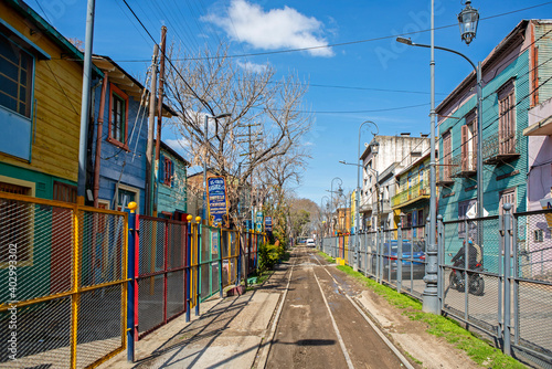 The old railway in La Boca, Buenos Aires, Argentina. La Boca is an old neighbourhood, a poor area of the city where you can still find the true city's spirit