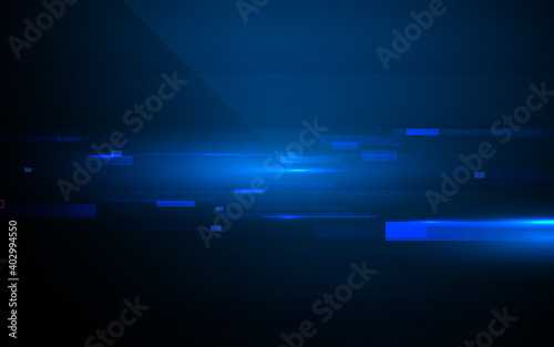 Abstract High-speed movement geometric shape on dark blue background with technology Hi-tech futuristic digital concept. Vector illustration