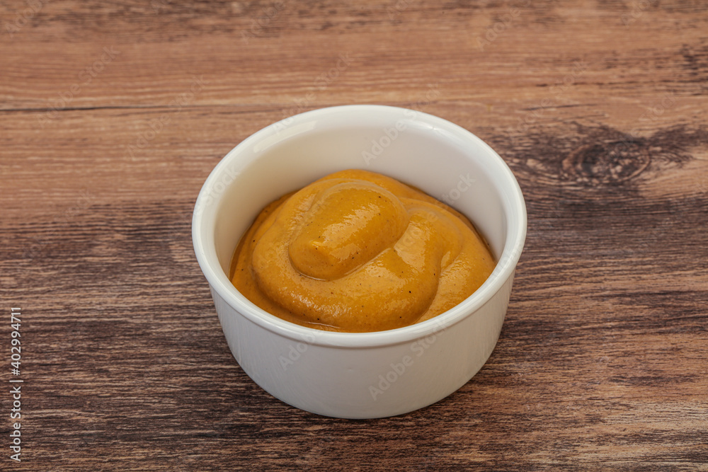 Mustard sauce in the bowl