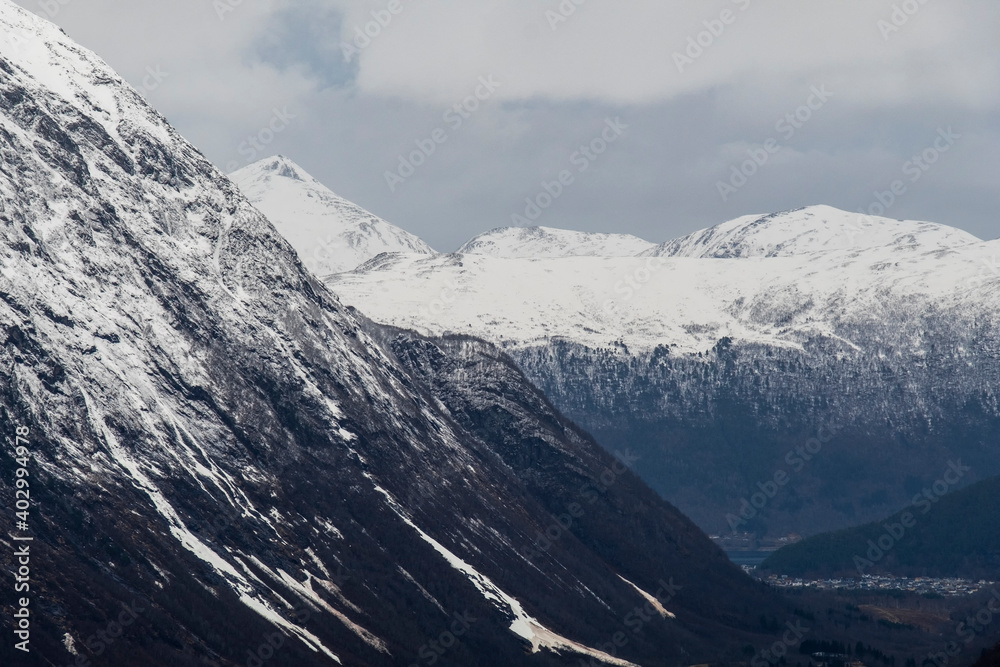 stunningly beautiful winter view of Norwegian nature