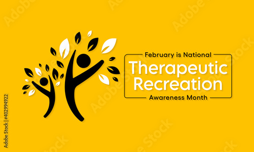 Vector illustration on the theme of Therapeutic Recreational (TR) month observed each year during February across united states.