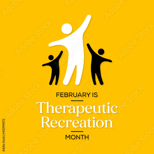 Vector illustration on the theme of Therapeutic Recreational (TR) month observed each year during February across united states.