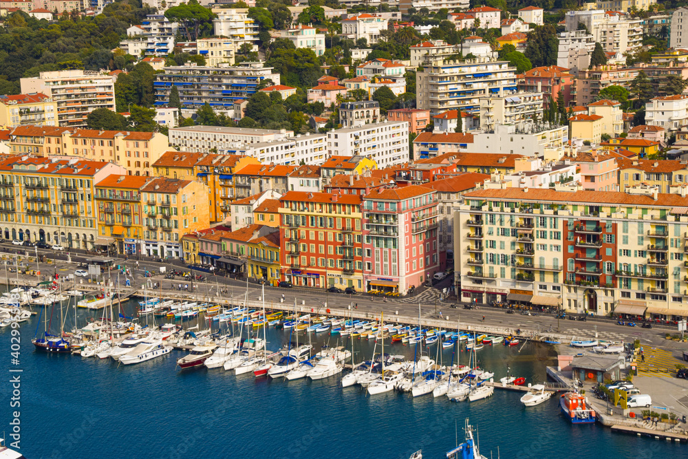 Aerial view of the Port of Nice, South of France