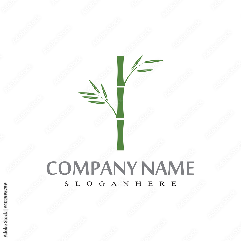 Fototapeta premium Bamboo Logo Template vector icon illustration design