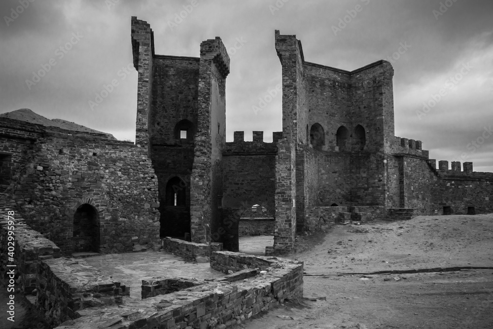 The main gate of the Genoese fortress in Sudak, Crimea. The main gate of the Genoese fortress in Sudak, Crimea.