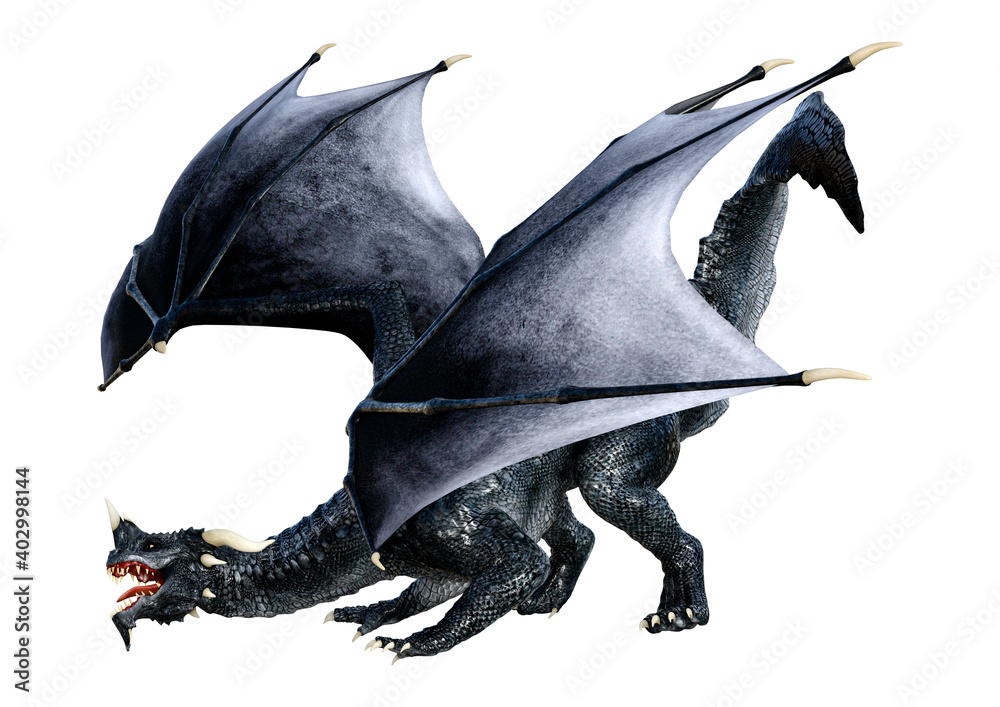 Fototapeta premium 3D Rendering Fairy Tale Dragon on White