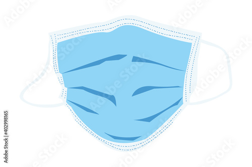 Surgical, Medical Face Mask that protects airborne diseases, viruses. Defence from air pollution and coronavirus. Vector illustration isolated on white background