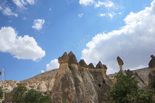 Pasabag valley Mushroom shaped rock formation, fairy chimneys in Cappadocia, Turkey