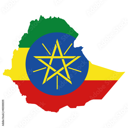 vector map flag of Ethiopia isolated on white background