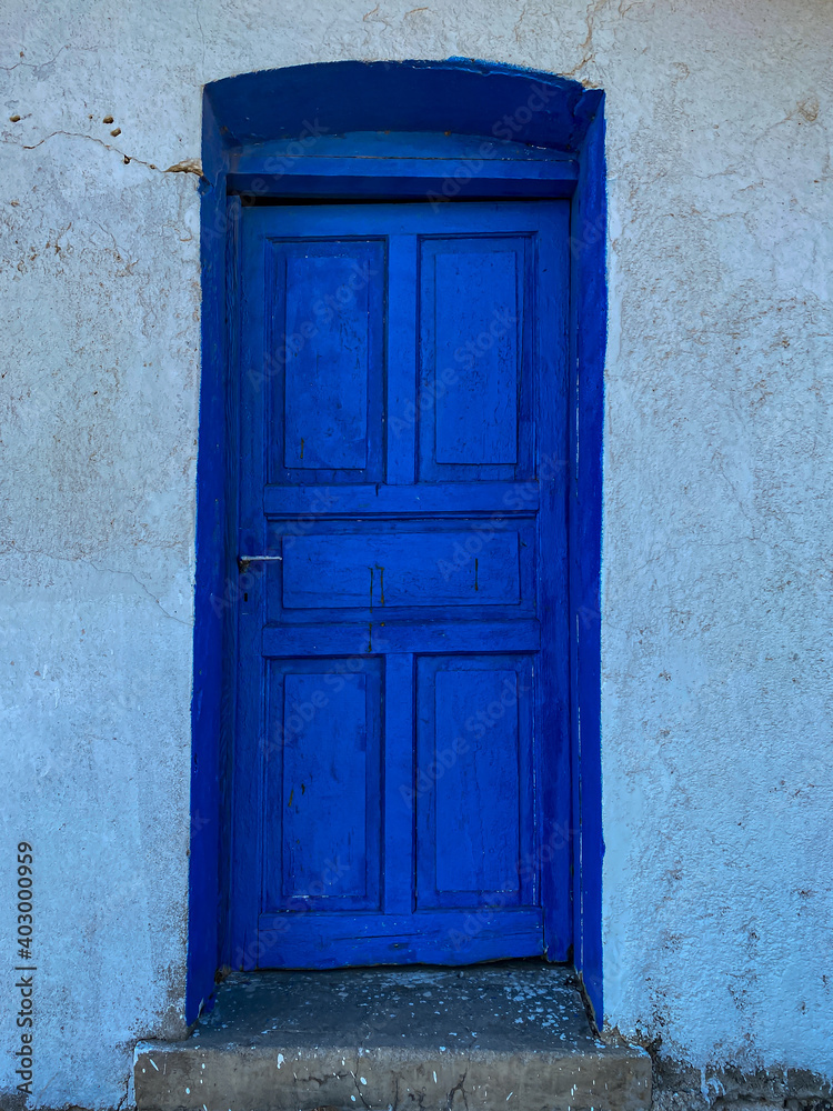 blue Window Door gate old style art