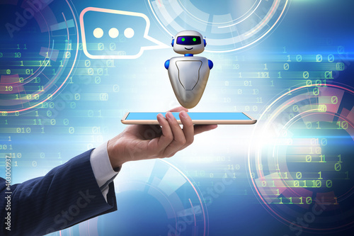Concept of chat bot in modern business communication photo