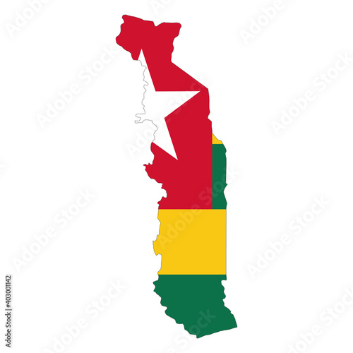 vector map flag of Togo isolated on white background