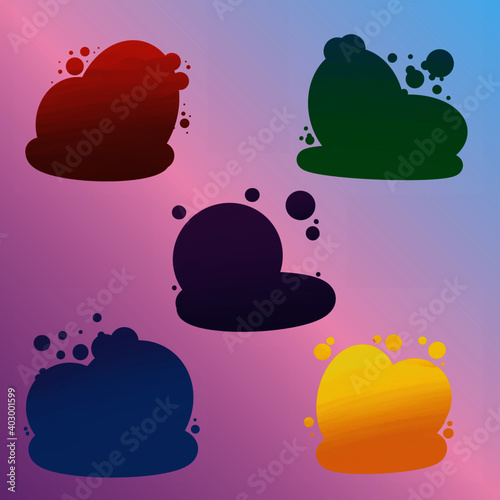 Colorful set clouds in LGBTQ concept.