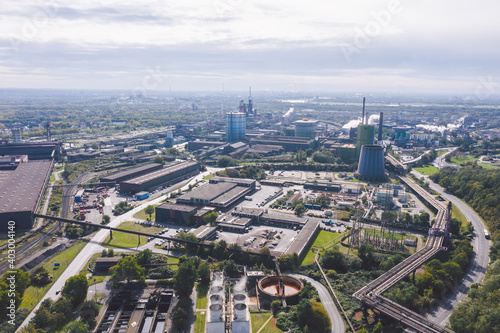 Obraz na płótnie Industrial areas in Duisburg, Germany w salonie