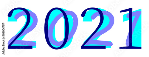 Vector 2021 in mass fonts style