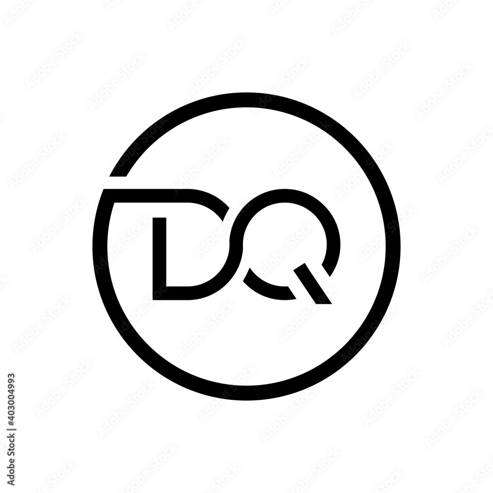 Initial DQ Letter Logo Creative Typography Vector Template. Creative Circle Letter DQ Logo Design Initial DQ Letter Logo Creative Typography Vector Template. Creative Circle Letter DQ Logo Design