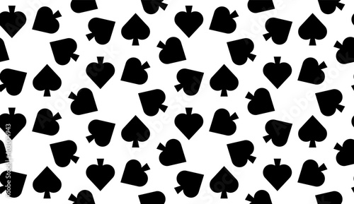 Seamless pattern with Spades card suit. Endless background. Vector illustration.