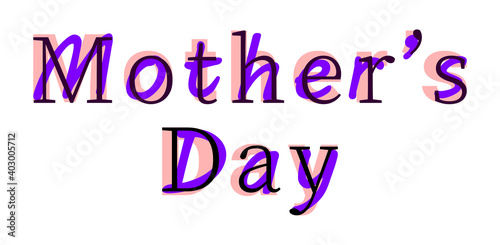 Vector Mother's day in mass fonts style
