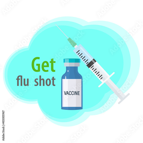 The concept of the flu vaccine. Vaccine against the coronavirus NCOV-19. Vaccine and vaccination against coronavirus, COVID-19, virus, flu. Vector