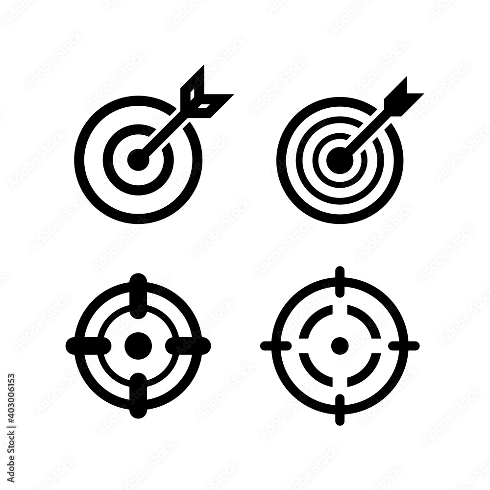 Target icon set. Isolated target vector suitable for graphic resources, infographic elements, marketing, business. Target icon set. Isolated target vector suitable for graphic resources, infographic elements, marketing, business.