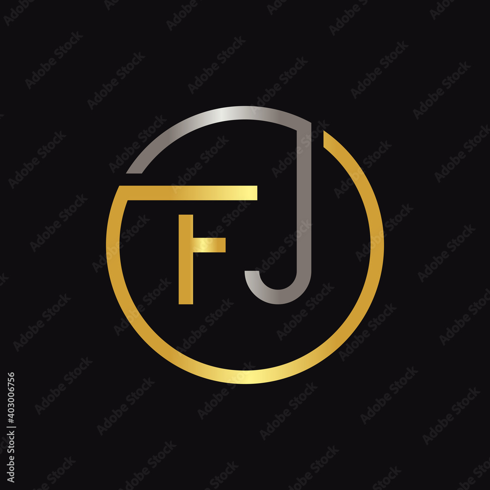 Initial FJ Letter Logo Creative Typography Vector Template. Creative Circle Letter FJ Logo Vector Initial FJ Letter Logo Creative Typography Vector Template. Creative Circle Letter FJ Logo Vector