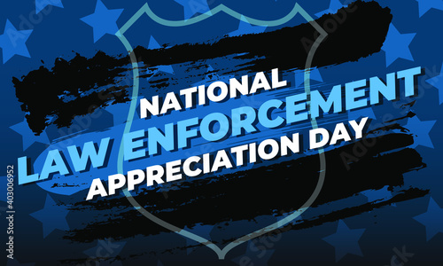 NATIONAL LAW ENFORCEMENT APPRECIATION DAY (L.E.A.D.). January 9. Poster, card, banner, background, T-shirt design. Vector ilustration. EPS 10