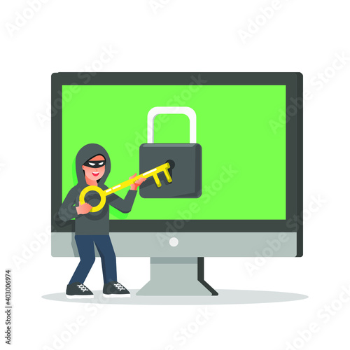 a hacker trying to break into the security system